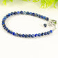 Close up of 4mm Lapis Lazuli Anklet with Clasp.