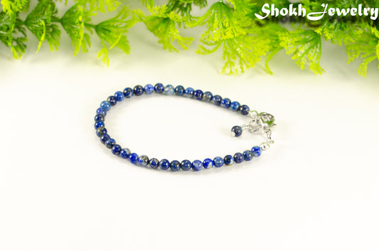 4mm Lapis Lazuli Bracelet with Clasp.