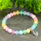 6mm Rainbow Selenite Bracelet with Initial