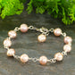 Lavender Freshwater Pearls Link Chain Bracelet