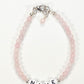 Top view of Personalized Rose Quartz Name Bracelet with Clasp.