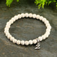 6mm White Howlite Bracelet with Initial.