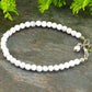 Close up of 4mm White Howlite anklet with Clasp.