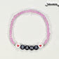 Top view of Pink Seed Beads Name Bracelet.