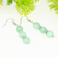 Natural Mint Green Quartz Beaded Bar Earrings.