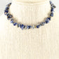 Close up of Natural Sodalite Crystal Chip Choker Necklace.