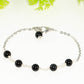 Black Obsidian and Stainless Steel Chain bracelet for women.