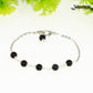 Black Obsidian and Stainless Steel Chain bracelet for women/men.