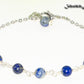 Close up of Lapis Lazuli and Stainless Steel Chain Anklet.