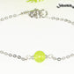 Close up of 8mm Peridot and Chain Anklet.