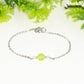 8mm Peridot and Chain Anklet.