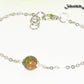 Close up of 8mm Unakite Jasper and Chain Anklet.