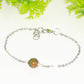 8mm Unakite Jasper and Chain Anklet.