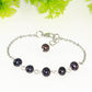 Black Pearl and Stainless Steel Chain Anklet