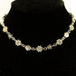 Dainty Tibetan Silver Flower Choker Necklace displayed on a bust.