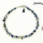 Natural Sodalite Crystal Chip Choker Necklace beside a dime.