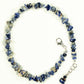 Top view of Natural Sodalite Crystal Chip Anklet.