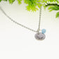 March Birth Flower Necklace with Aquamarine Birthstone Pendant.