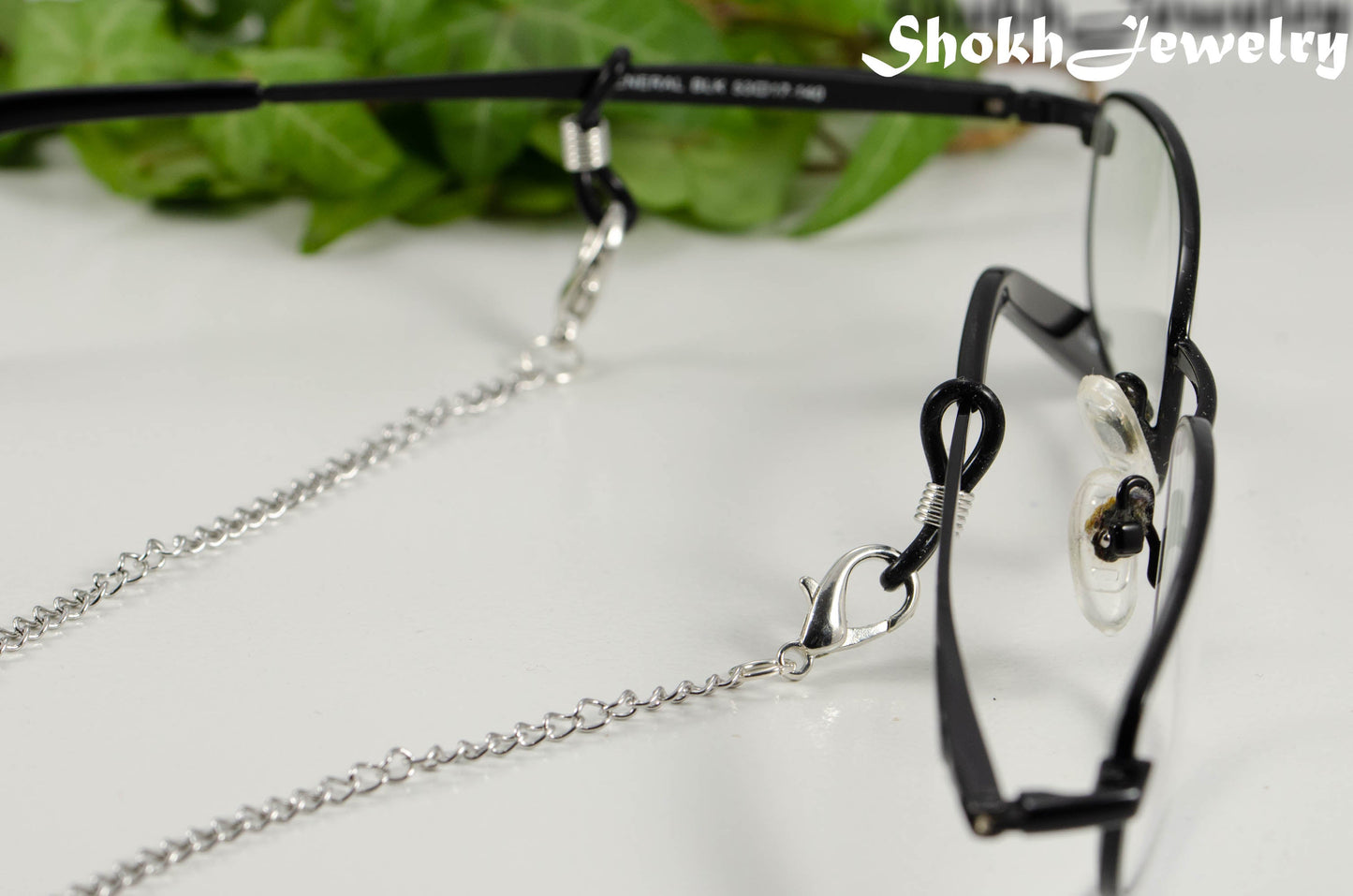 8mm Gemstone and Black Lava Stone Eyeglass Chain, Aromatherapy Face Mask Lanyard
