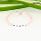 Personalized Rose Quartz Name Bracelet with Clasp.