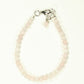 Close up of 4mm Rose Quartz anklet with Clasp.