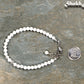 4mm White Howlite anklet with Clasp beside a dime.