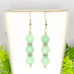 Natural Mint Green Quartz Beaded Bar Earrings.