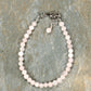 Top view of 4mm Rose Quartz anklet with Clasp.