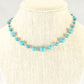 Close up of Handmade Turquoise Howlite Link Choker Necklace.