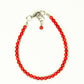 Top view of 4mm Natural Red Coral anklet with Clasp.