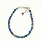 Top view of 4mm Lapis Lazuli Anklet with Clasp