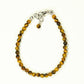 Top view of 4mm Tiger's Eye anklet with Clasp.