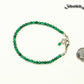 3mm Natural Malachite anklet with Clasp beside a dime.