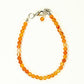 Top view of 4mm Carnelian Crystal Anklet with Clasp.