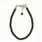 Top view of 4mm Black Onyx Stone anklet with Clasp.