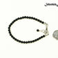 4mm Black Onyx Stone anklet with Clasp beside a dime.