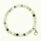 Top view of 4mm Rainbow Fluorite Bracelet with Initial.