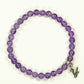 Top view of 6mm Amethyst Bracelet with Initial.