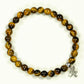 Top view of 6mm Tiger's Eye Bracelet with Initial.