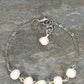 Top view of Freshwater Pearl and Stainless Steel Chain Anklet.