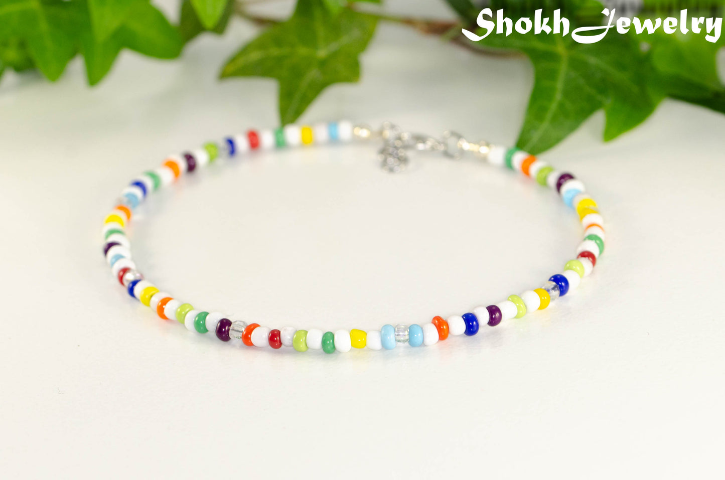 Multicolour Seed Bead Anklet.