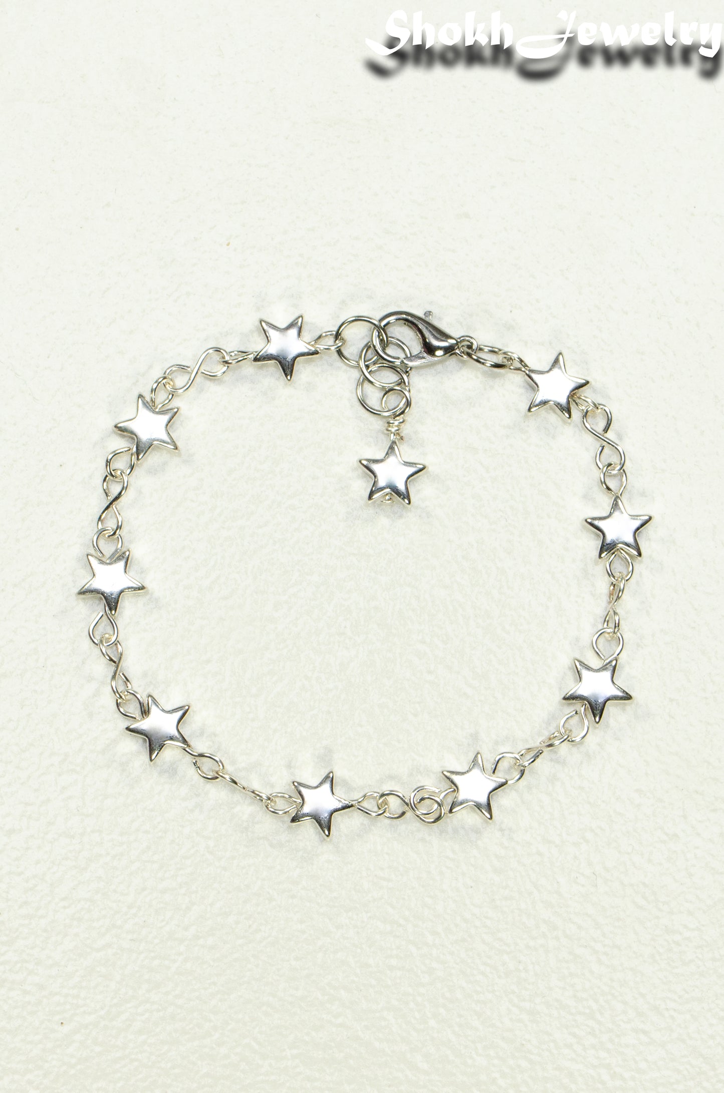 Silver plated Hematite Star Link Bracelet.