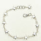 Top view of Silver plated Hematite Star Link Bracelet.