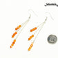 Silver Plated Chain and Carnelian Crystal Earrings beside a dime.