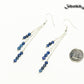 Silver Plated Chain and Lapis Lazuli Stone Earrings beside a dime.