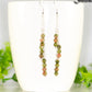 Silver Plated Chain and Unakite Stone Earrings displayed on a coffee mug.