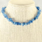 Natural Blue Quartzite Crystal Chip Choker Necklace displayed on a bust.