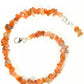 Top view of Natural Carnelian Crystal Chip Choker Necklace.