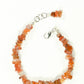 Top view of Natural Carnelian Crystal Chip Bracelet.