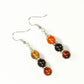 Top view of Natural Carnelian Beaded Bar Earrings.